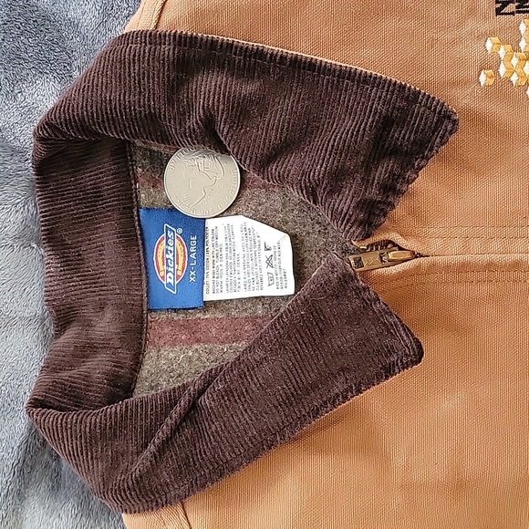 Dickies | tan distressed / blanket lined work jacket | MENS XXL - Picture 2 of 9